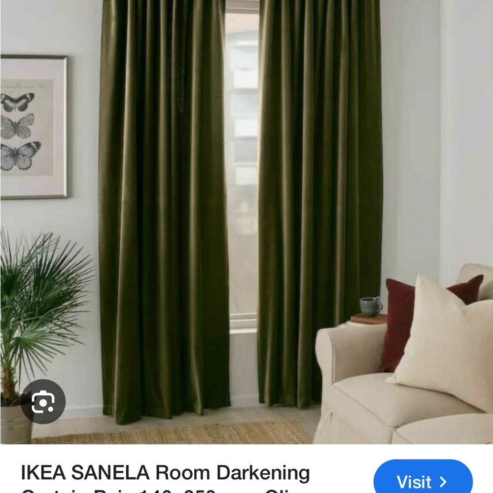 ISO : IKEA Green Velvet Room Darkening Drapes
